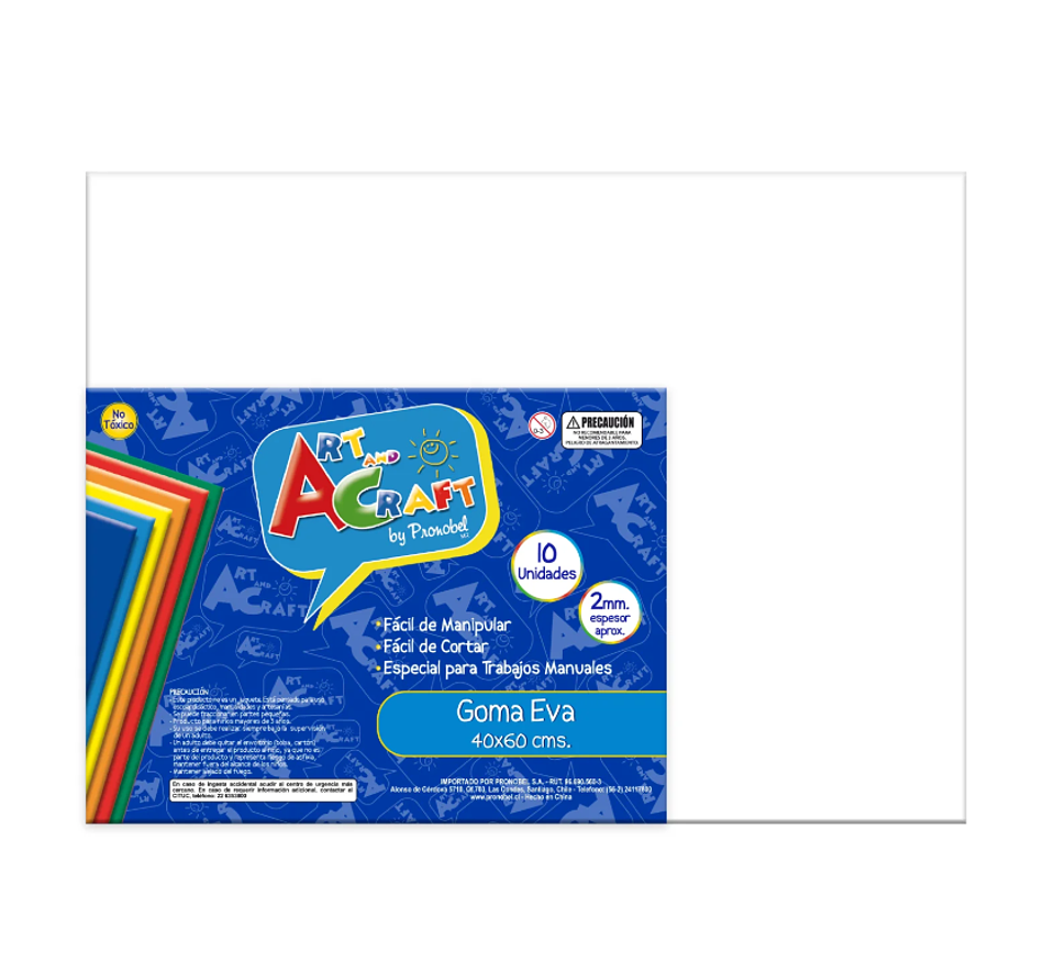 GOMA EVA 40X60 CM 2MM. BLANCO ART & CRAF 1