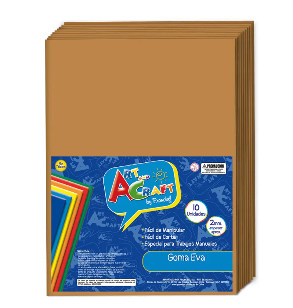 Goma EVA 40X60cm 2MM. Cafe Claro 10 Unidades ART & Craf 1