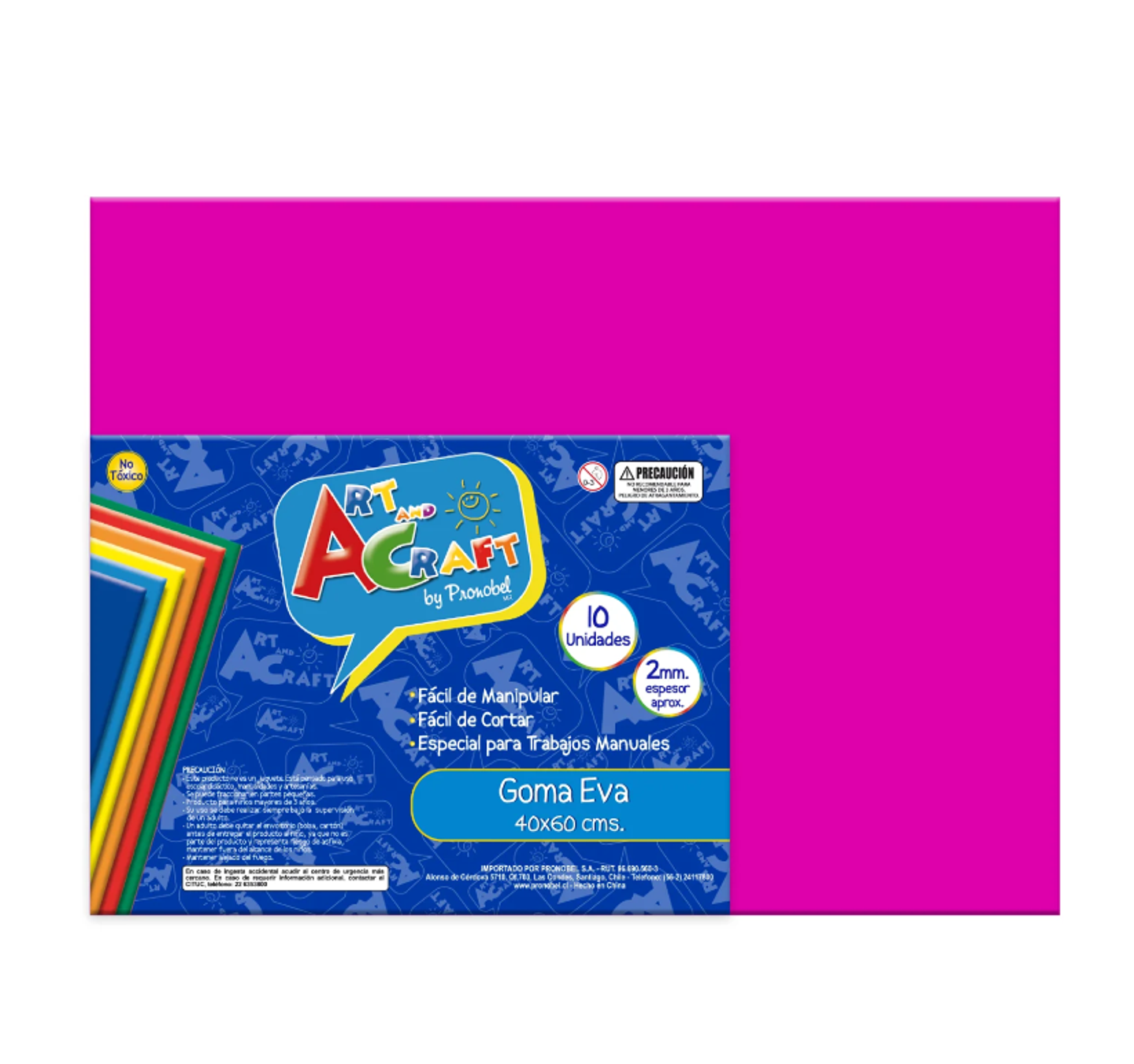 GOMA EVA 40X60 CM 2MM. FUCSIA 10 UNIDADES ART & CRAF 1