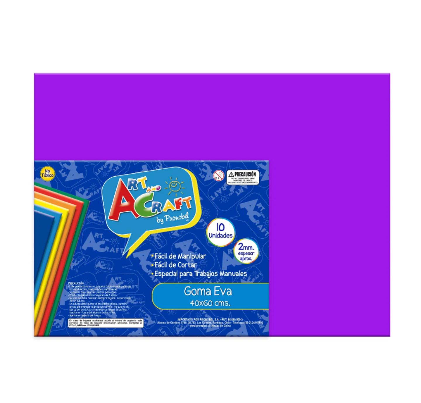 GOMA EVA 40X60 CM 2MM. MORADO 10 UNIDADES ART & CRAF 1