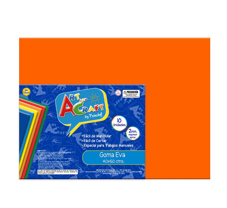 Goma EVA 40X60cm 2MM. Naranjo ART & Craf 1
