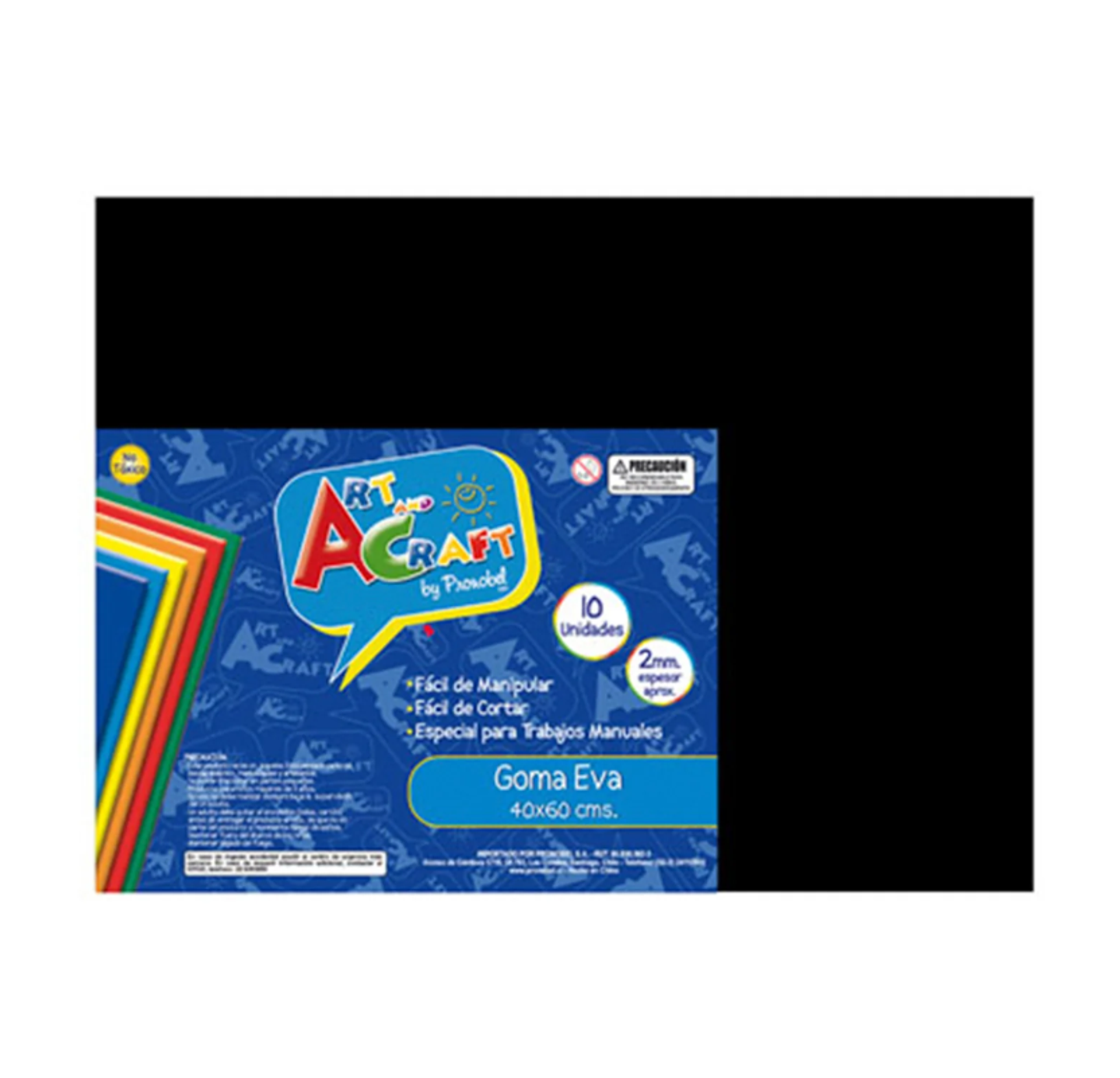 GOMA EVA 40X60 CM 2MM. NEGRO ART & CRAF 1