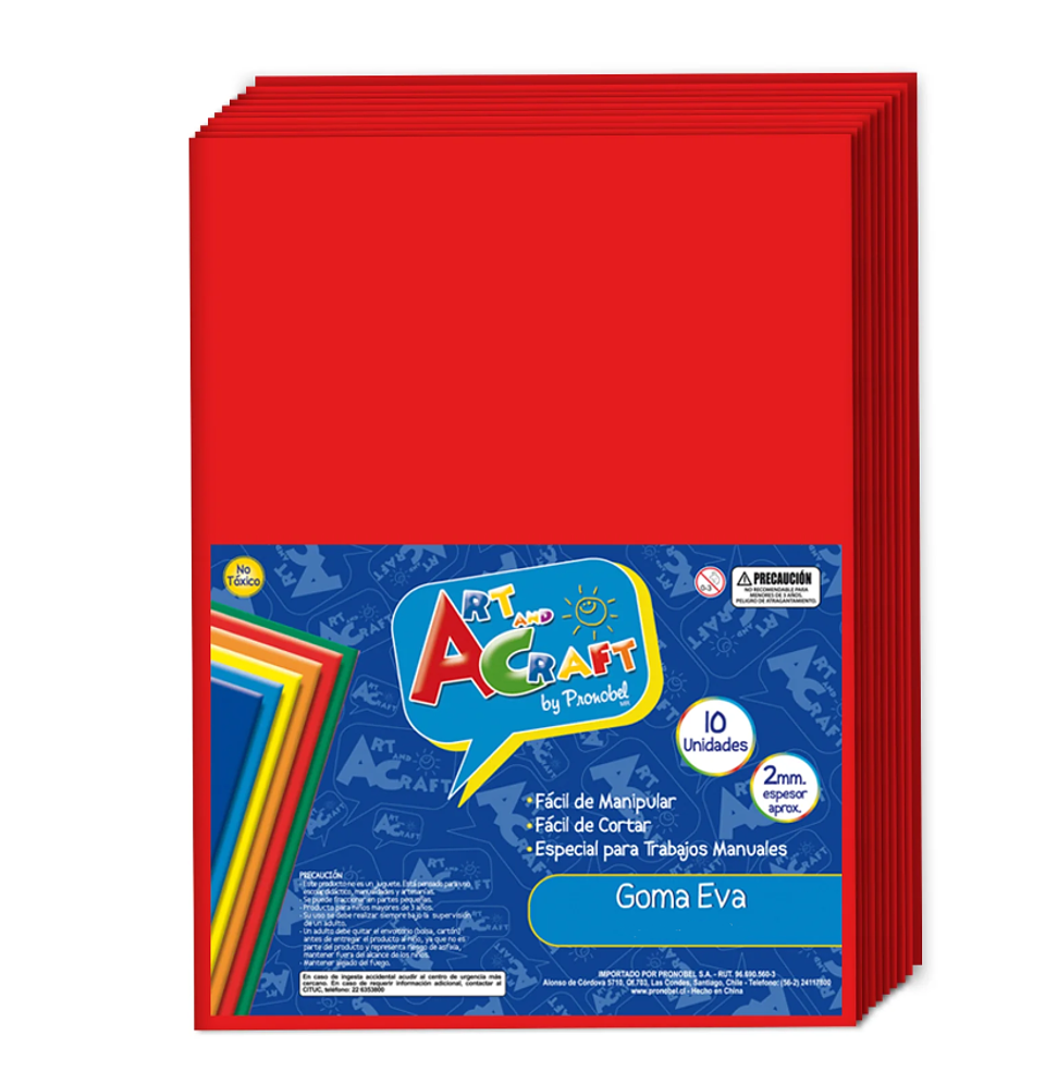 GOMA EVA 40X60 CM 2MM. ROJO ART & CRAF 1