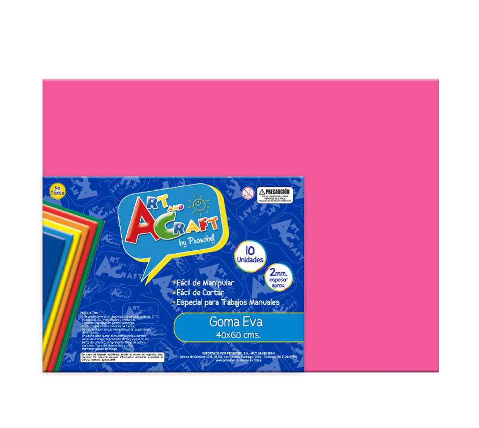 GOMA EVA 40X60 CM 2MM. ROSADO ART & CRAF 1