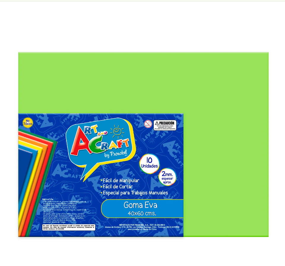 GOMA EVA 40X60 CM 2MM. VERDE ART & CRAF 1