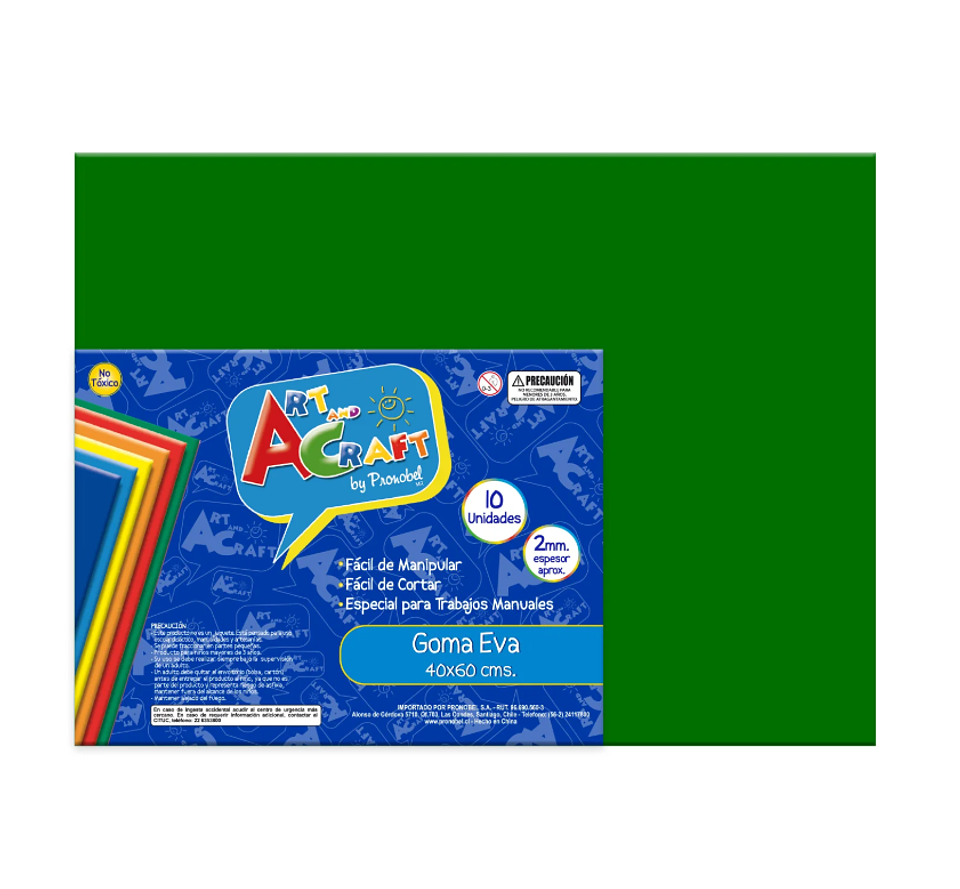 GOMA EVA 40X60 CM 2MM. VERDE OSCURO ART & CRAF 1