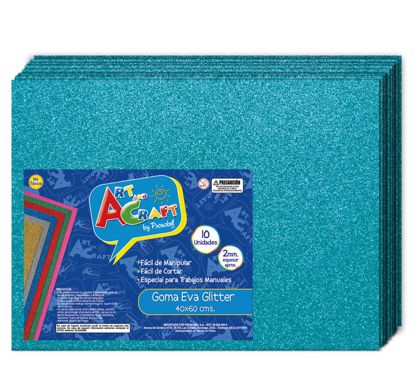 GOMA EVA GLITTER 40 X 60 CMS CALIPSO BOLSA 10 UNI ART & CRAF 1
