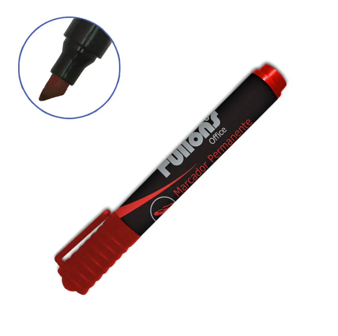 MARCADOR PERM. DESECH. PTA.BISEL. ROJO CPO. PLAST. FULTONS 1