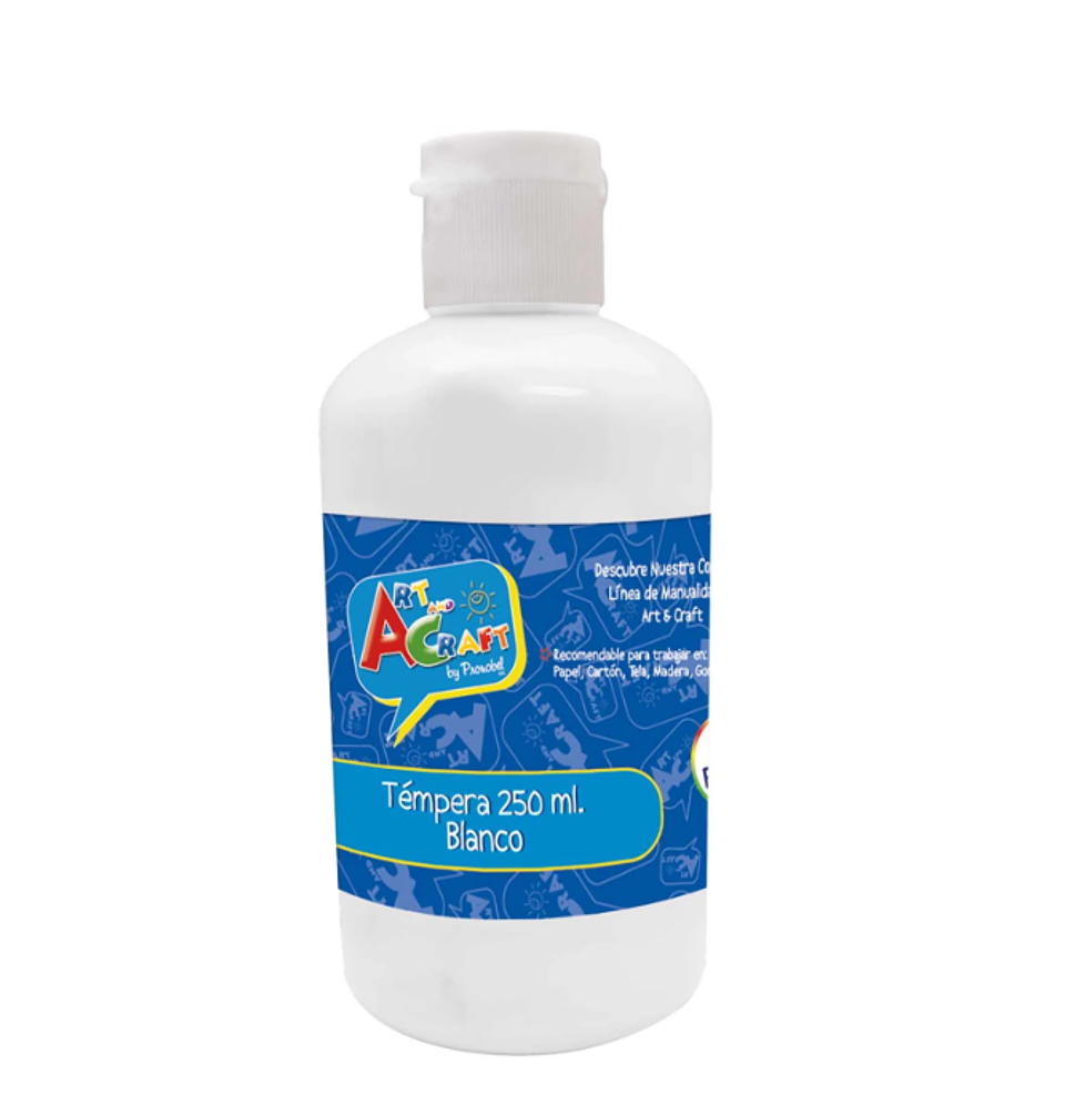 TEMPERA 250 ML. BLANCO ART & CRAFT 1