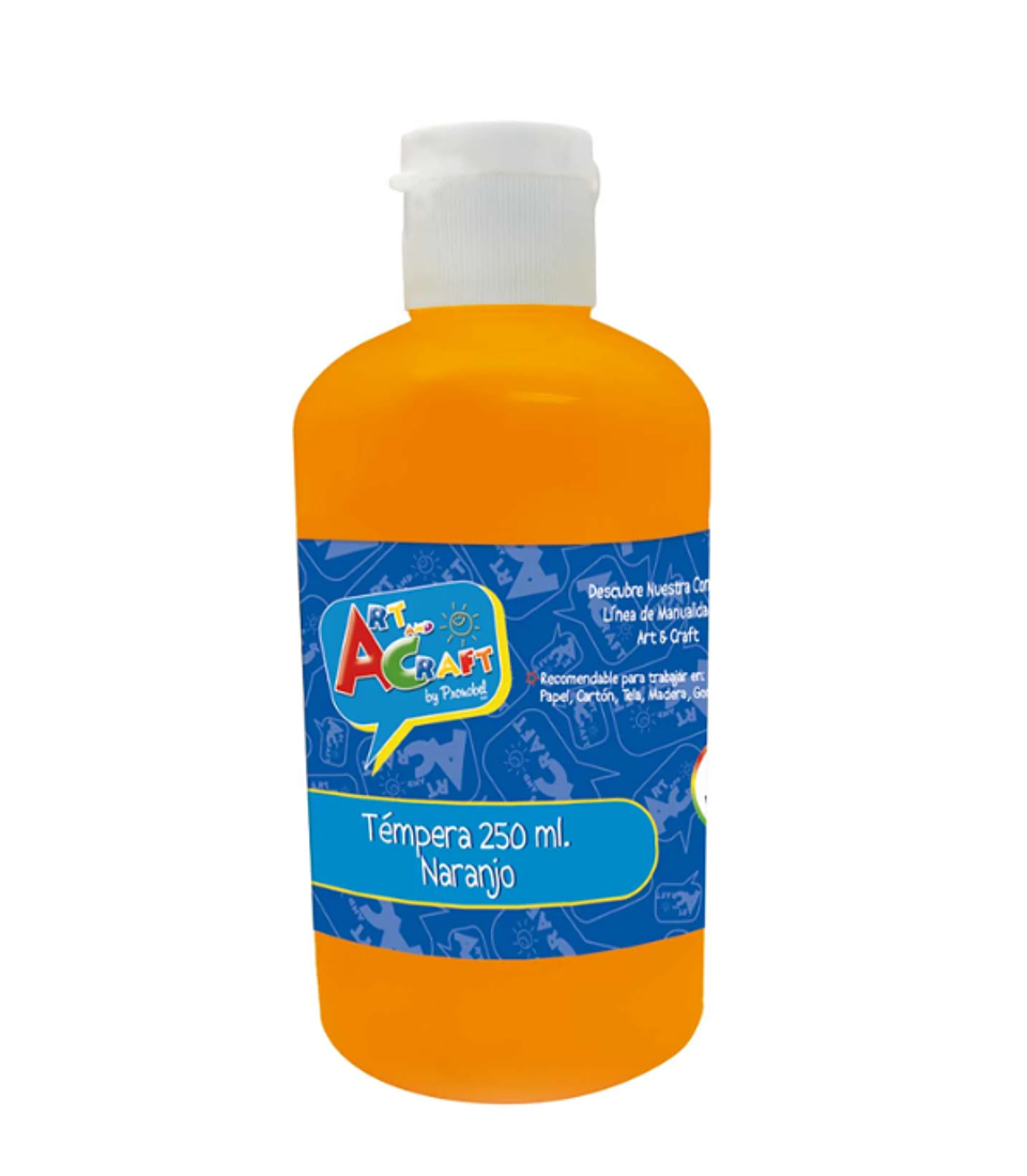TEMPERA 250 ML. NARANJO ART & CRAFT 1