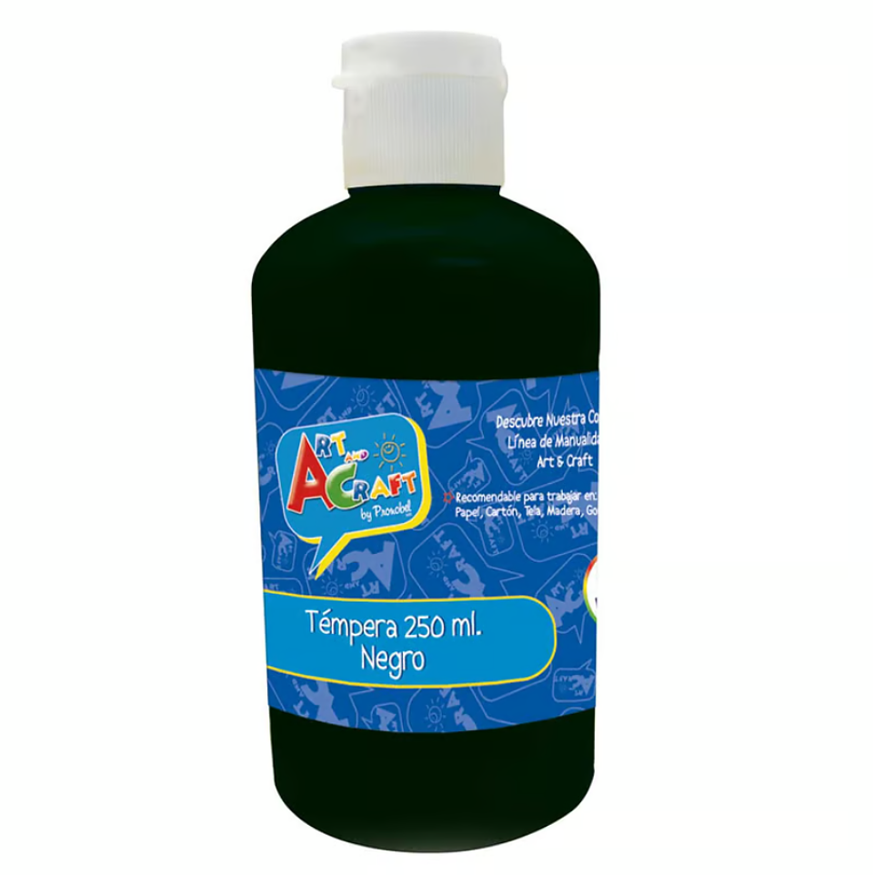 TEMPERA 250 ML. NEGRO ART & CRAFT 1