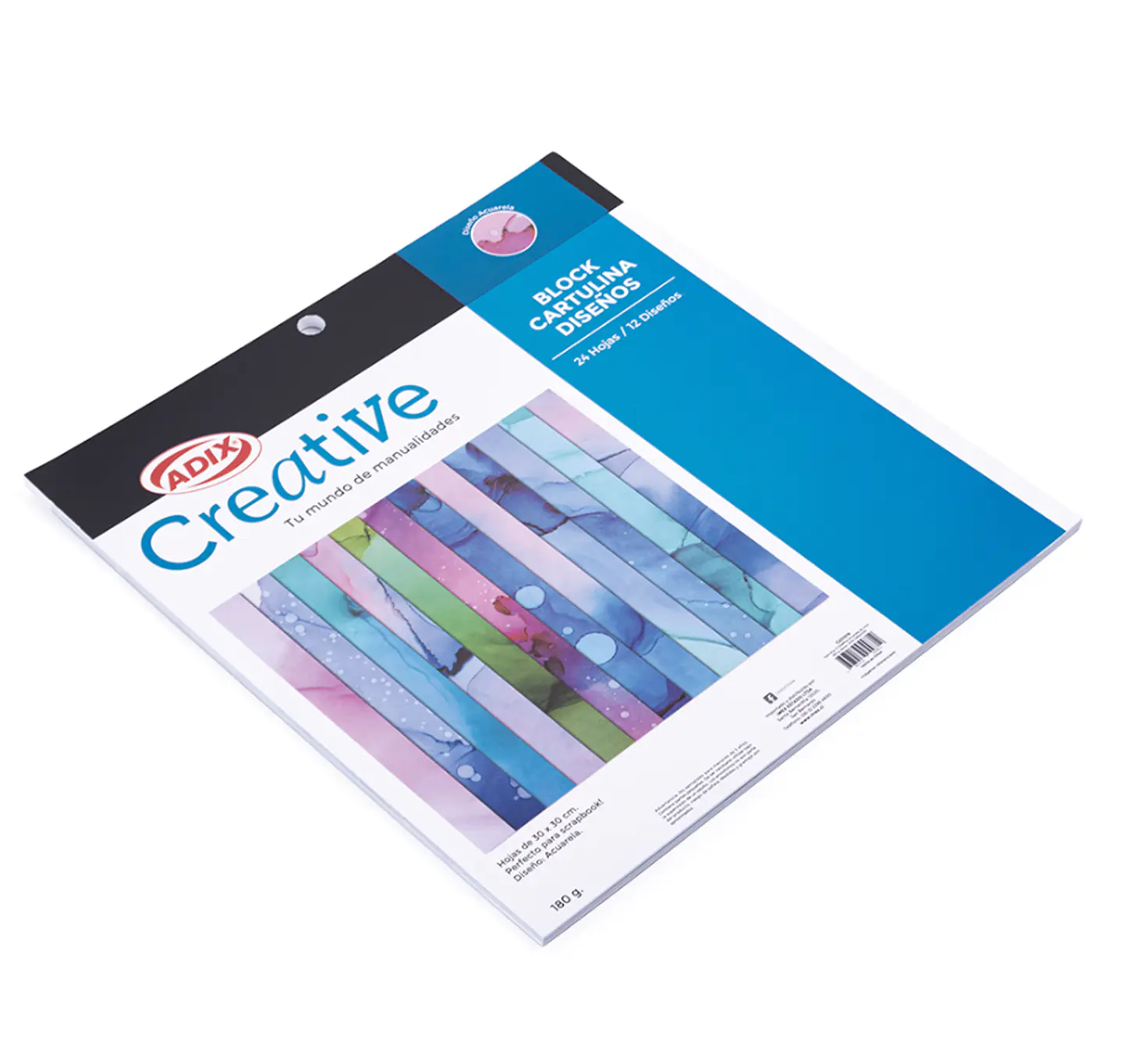 Cartulina 12 Diseños Acuarela 24u 180g Creative 1