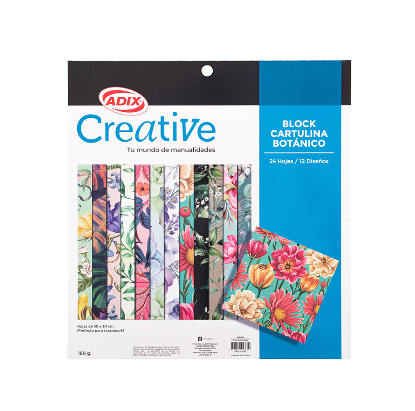 Cartulina 12 Diseños Botánico 24u 180g CREATIVE 1
