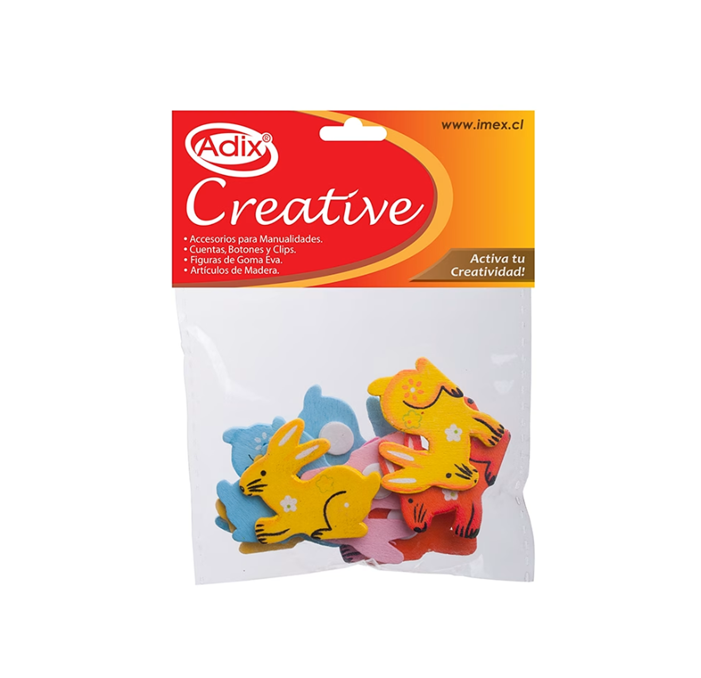 Conejo Madera Pintada 10u CREATIVE 1