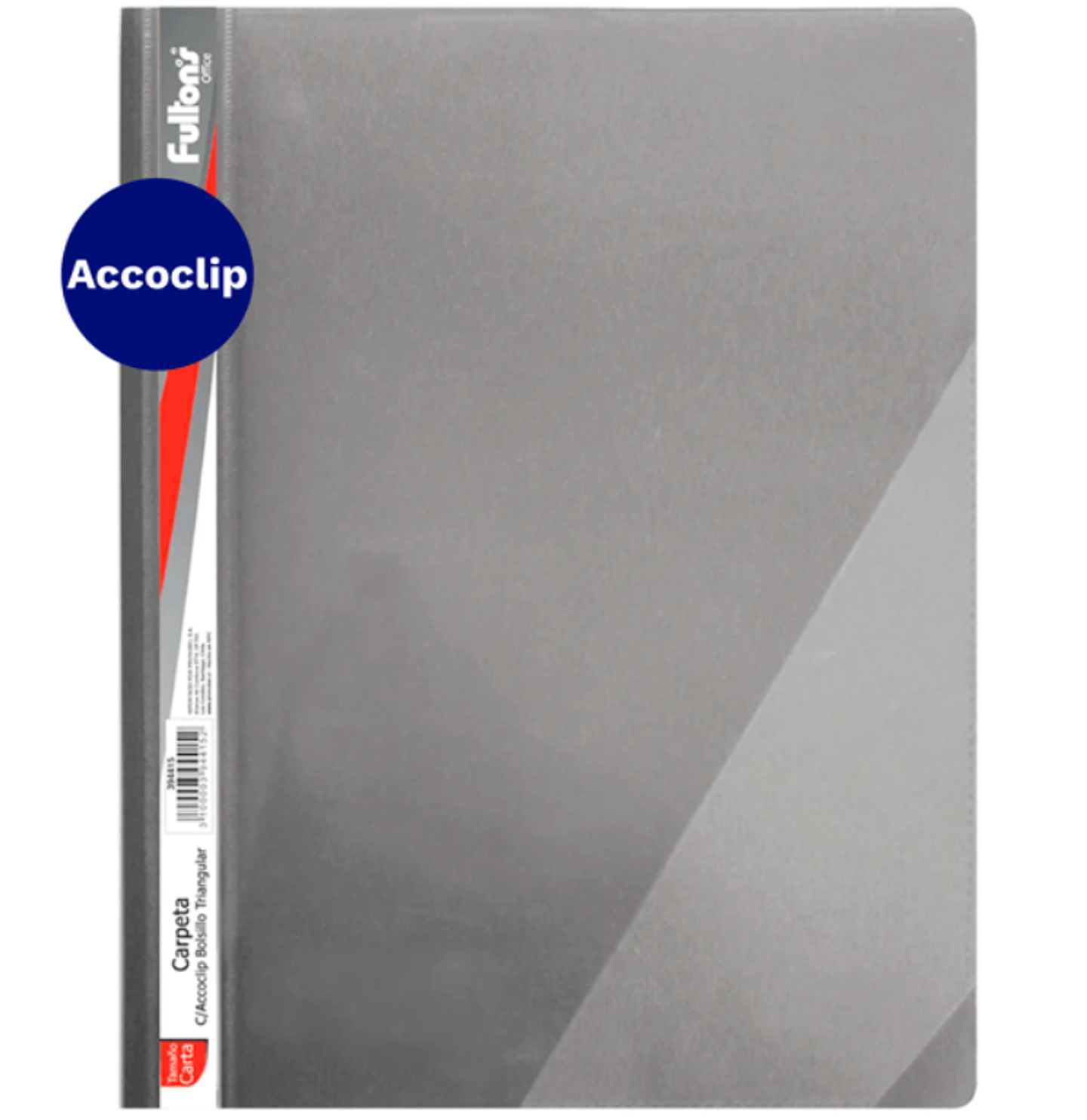 CARPETA C/ACCOCLIP BOLS.TRIANGULAR OF. VINIL GRIS FULTONS 1