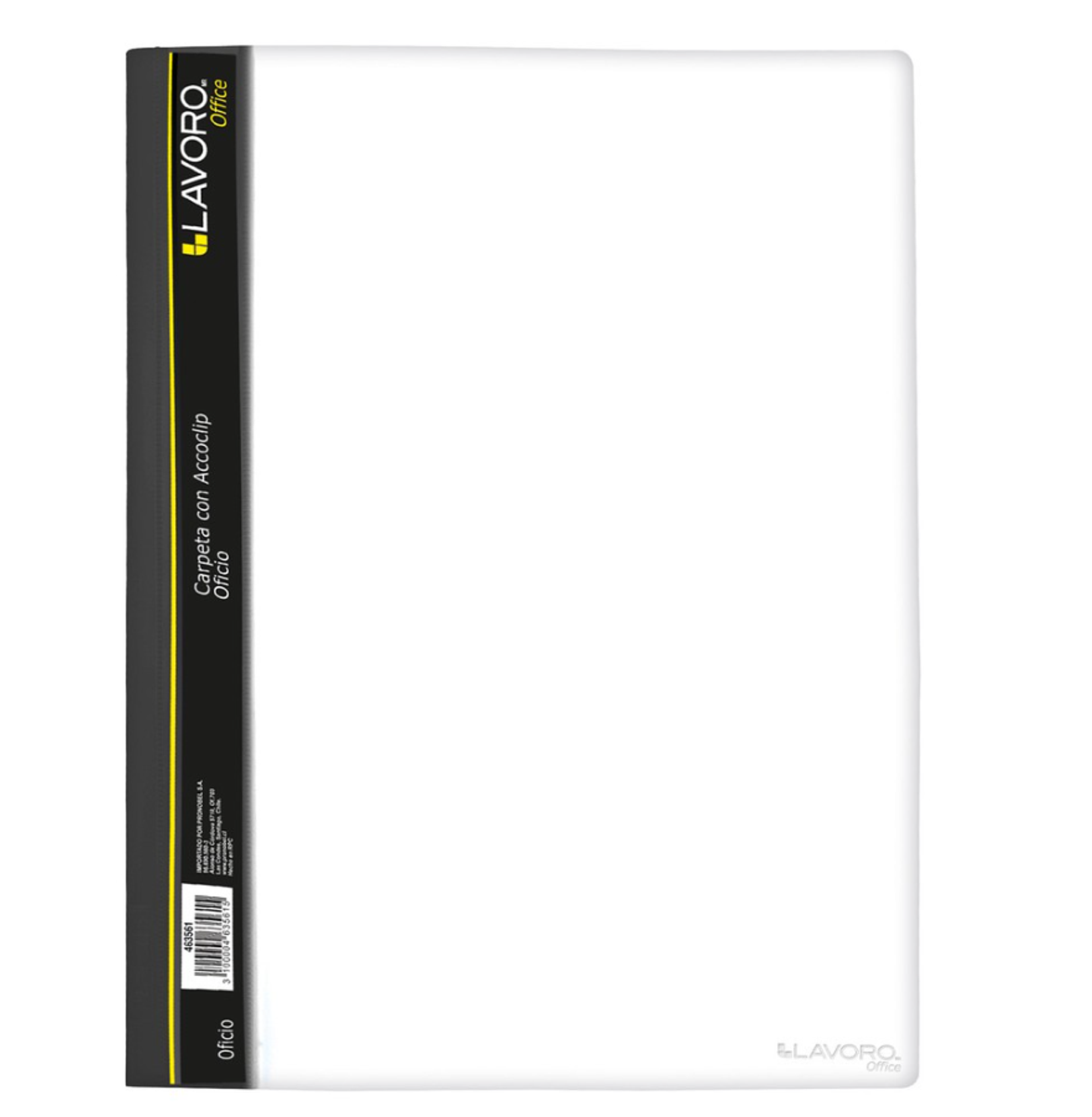 CARPETA C/ACCOCLIP OF. VINIL TRANSP NEGRA LAVORO NEGRA 463561 1
