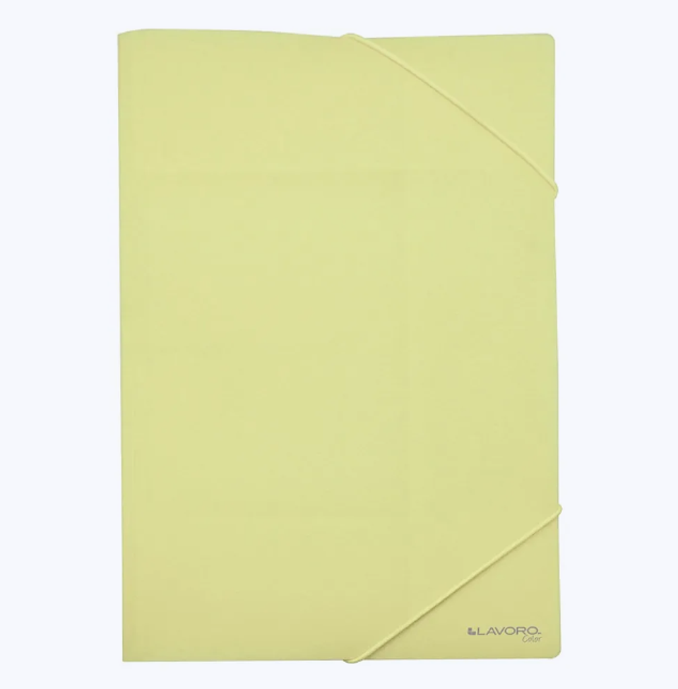 CARPETA PLASTICA PORTADOCUMENTOS C/ELASTICO OF AMARILLO PASTEL LAVORO 1