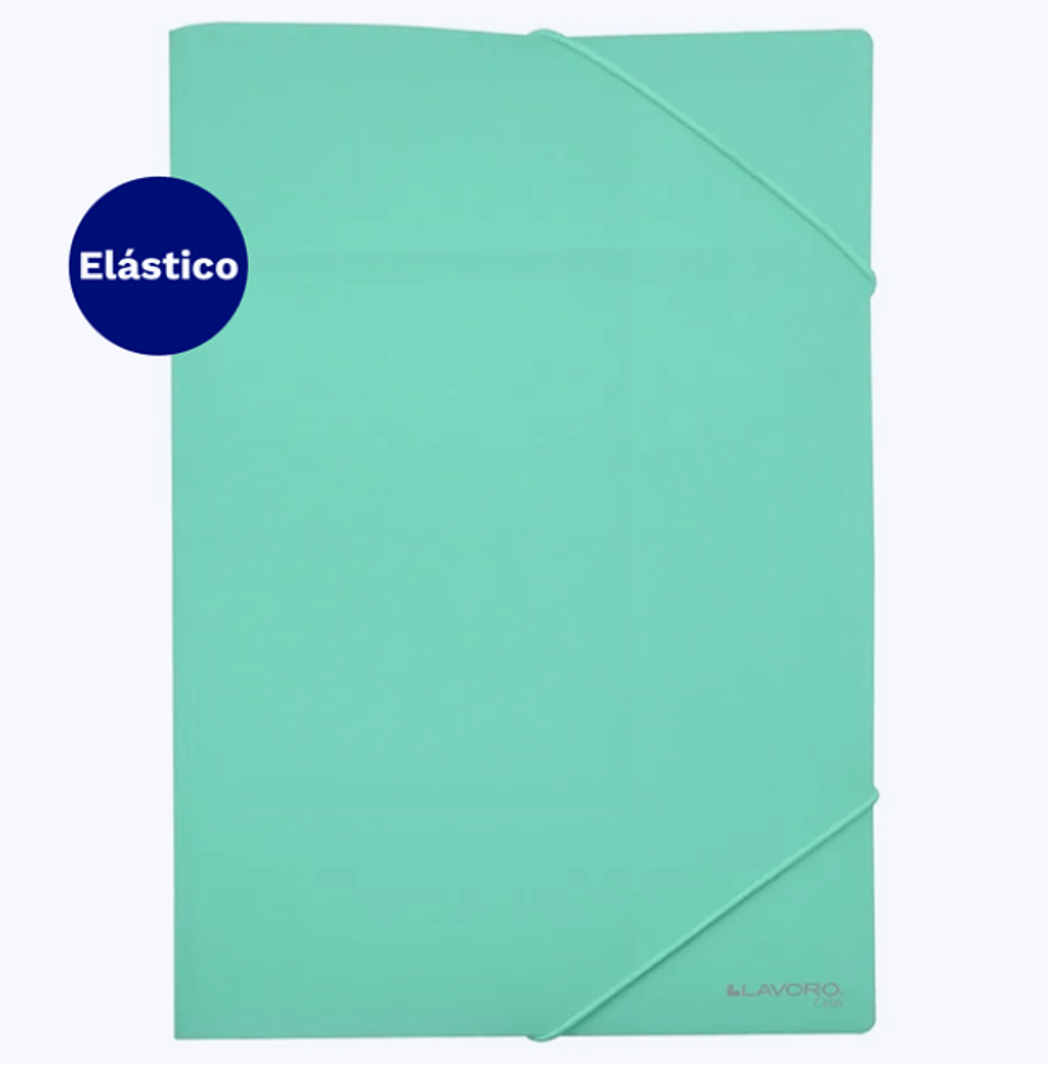 CARPETA PLASTICA PORTADOCUMENTOS C/ELASTICO OF VERDE PASTEL LAVORO 1
