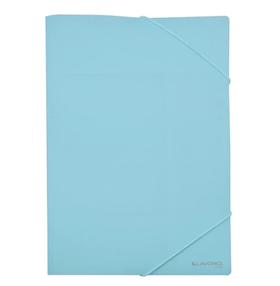 CARPETA PLASTICA PORTADOCUMENTOS C/ELASTICO OF AZUL PASTEL LAVORO 1