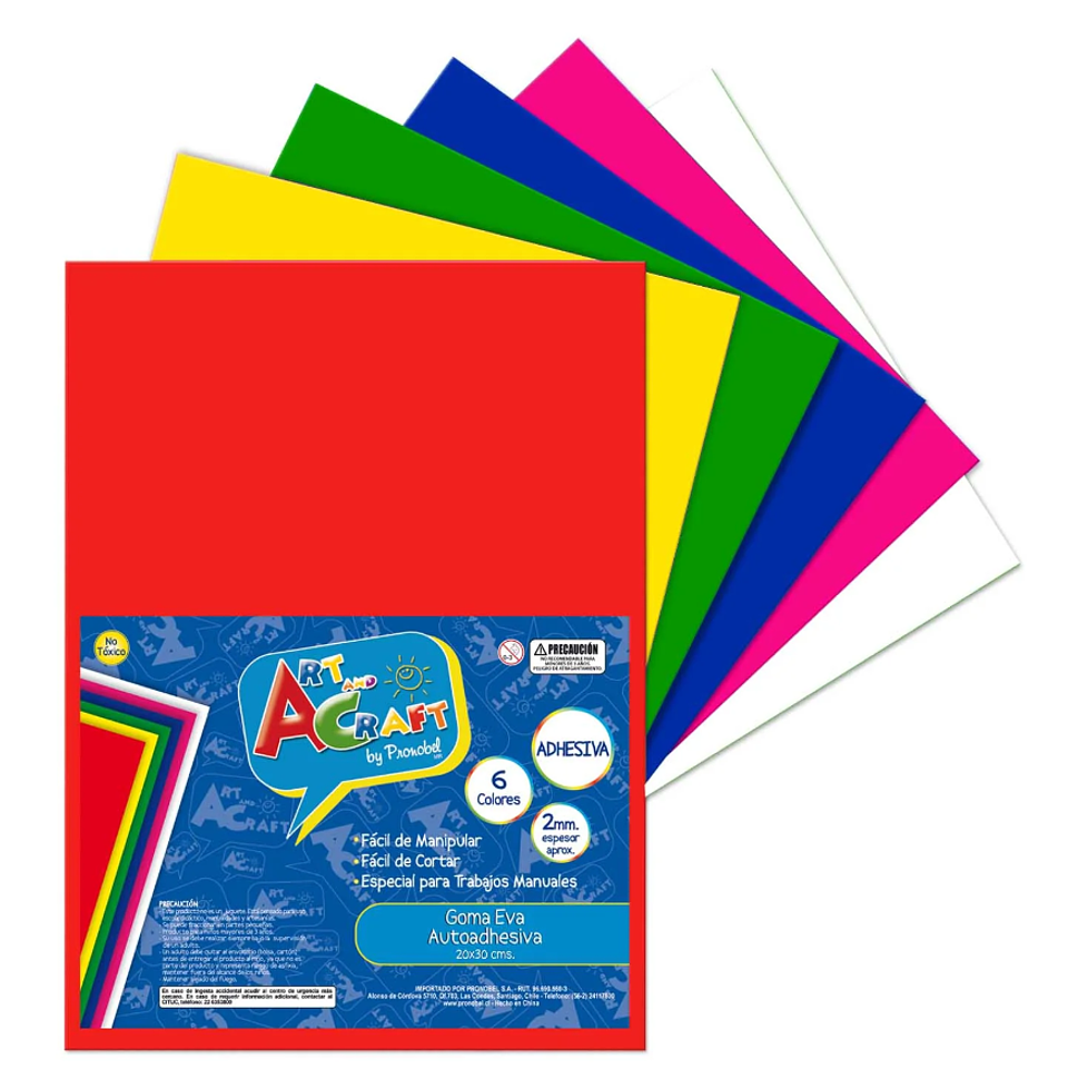 GOMA EVA AUTOADHESIVA 6 PCS 2 MM ART & CRAF 1