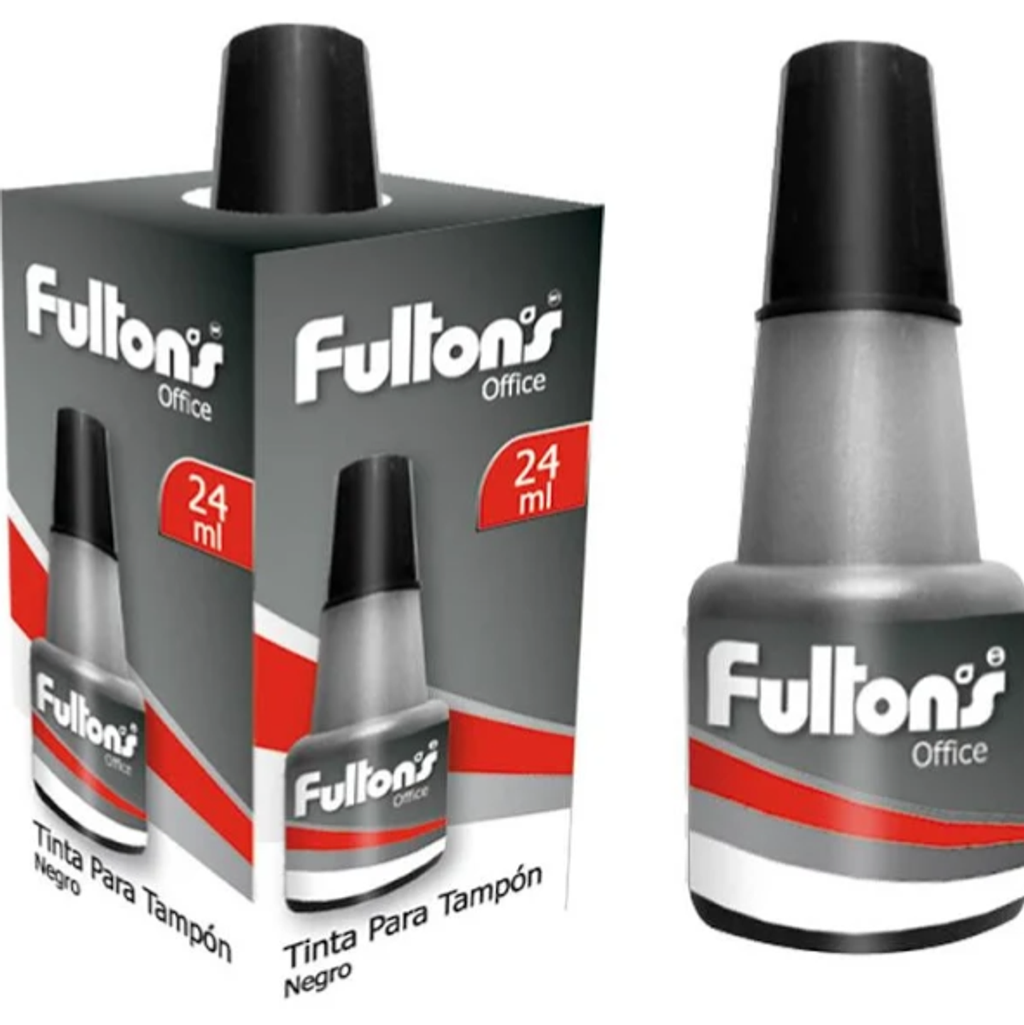 TINTA P/TAMPON FCO.DE 24 ML. NEGRA FULTONS 1