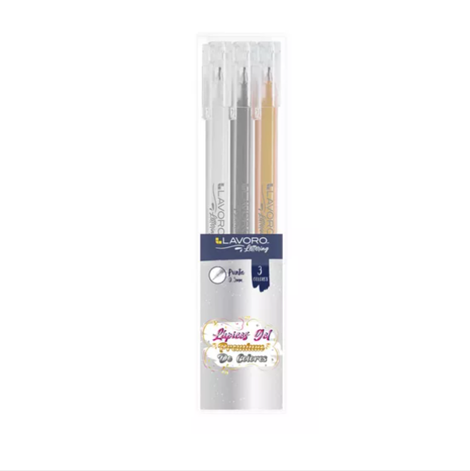 LAPICES GEL ROLL PREMIUM 0,5MM 3 COLORES 1