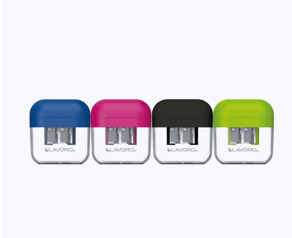 SACAPUNTAS PLASTICO CON DEPOSITO 2 ORIFICIOS 1