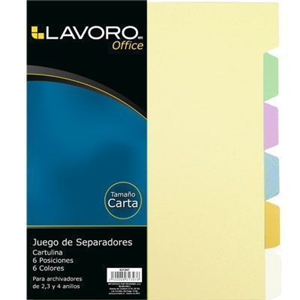 SEPARADOR OF. CART. 6 DIV. 6 COL LAVORO 1
