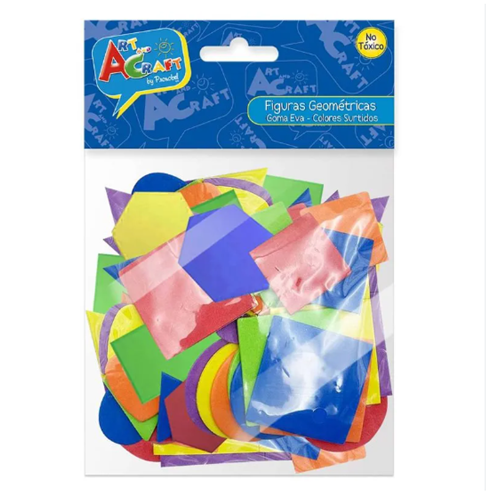 FIGURAS GEOMETRICAS GOMA EVA 60PCS COLORES 1