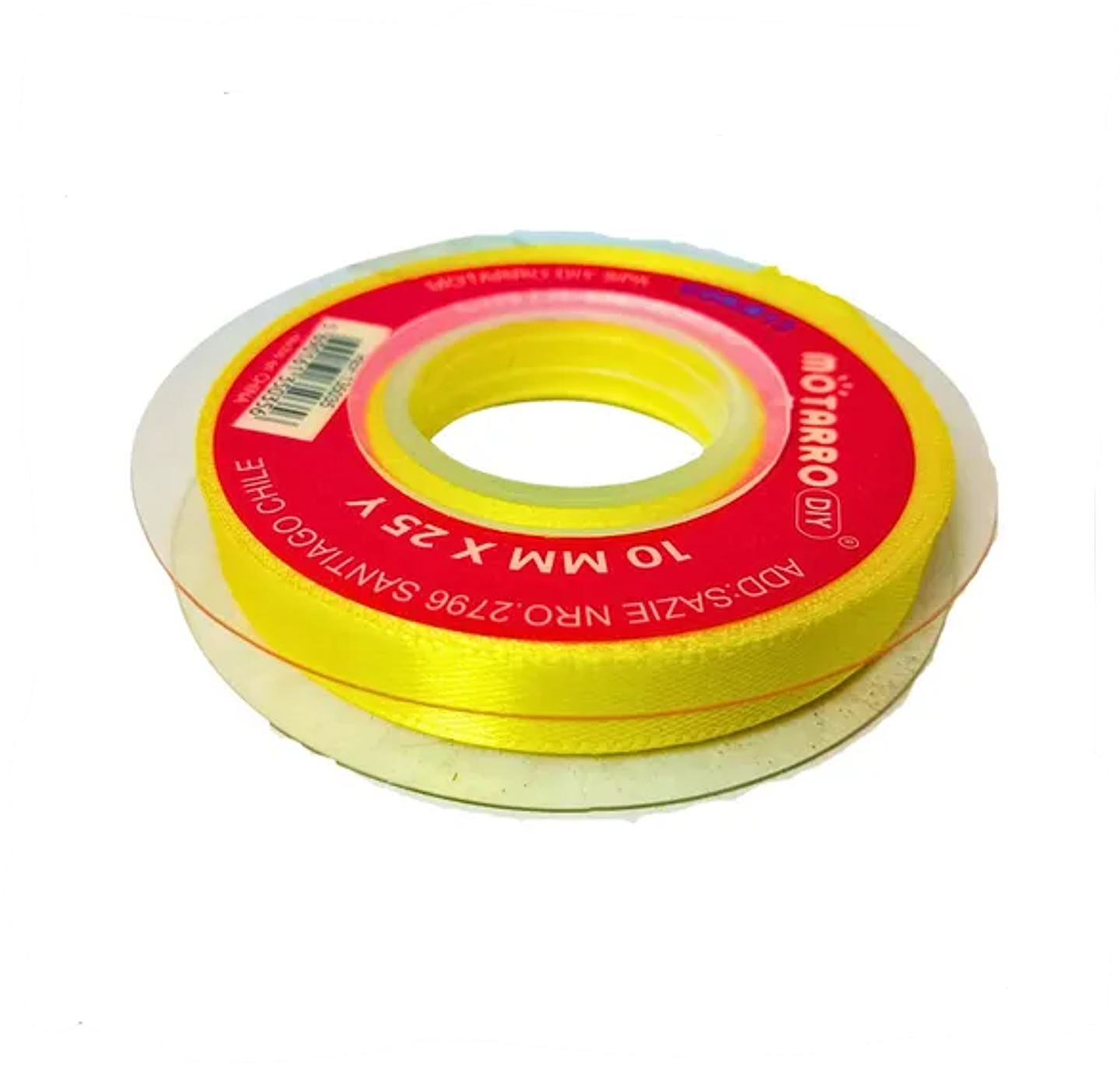Cinta raso 15mm x 25mts amarillo flúor motarro 1