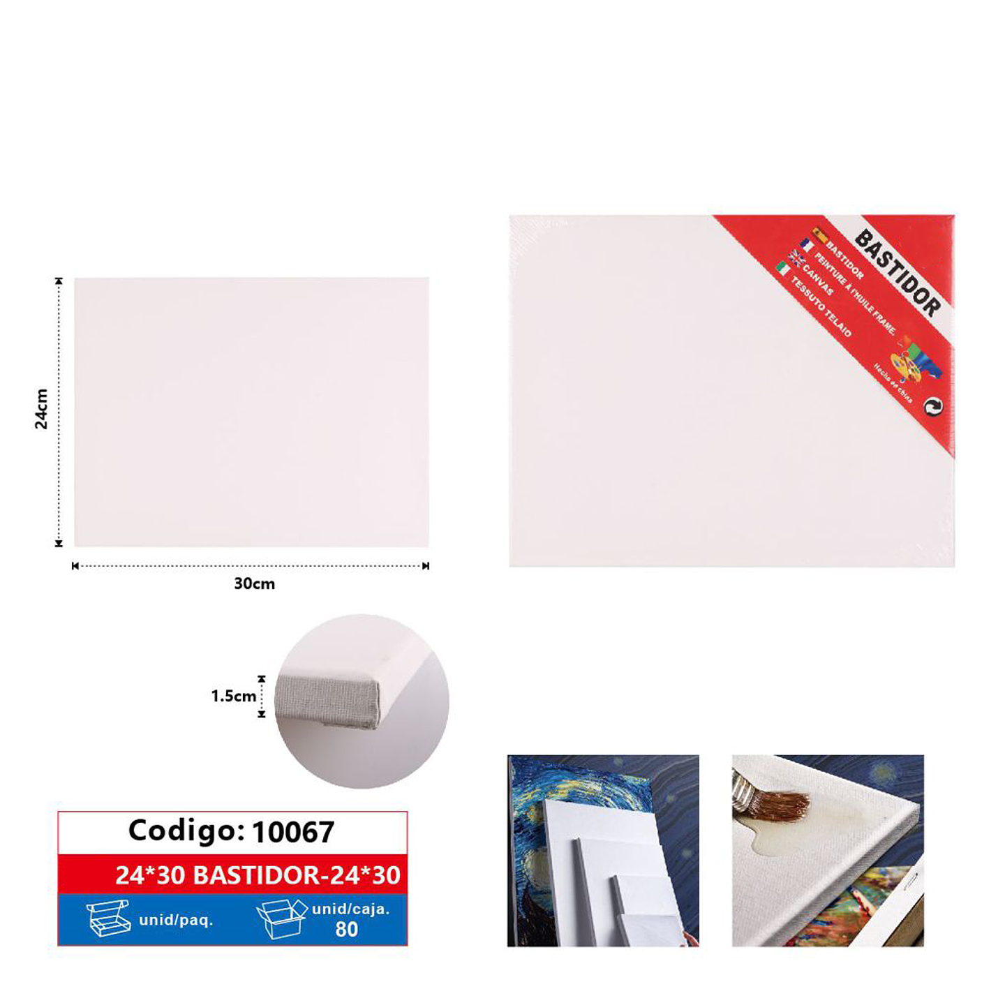 Bastidor Lienzo Pintura 24x30x1,5cm 1
