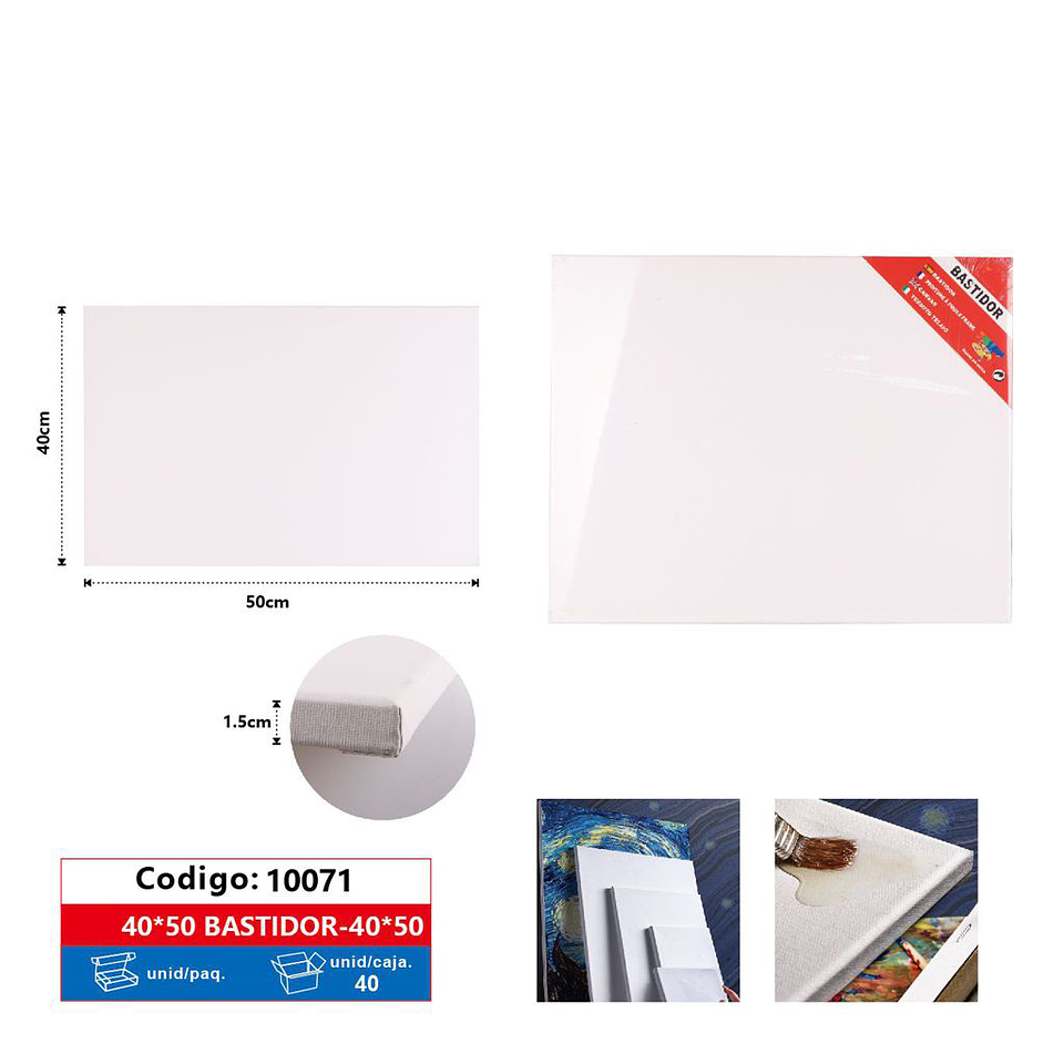 Bastidor Lienzo Pintura 40x50x1,5cm 1