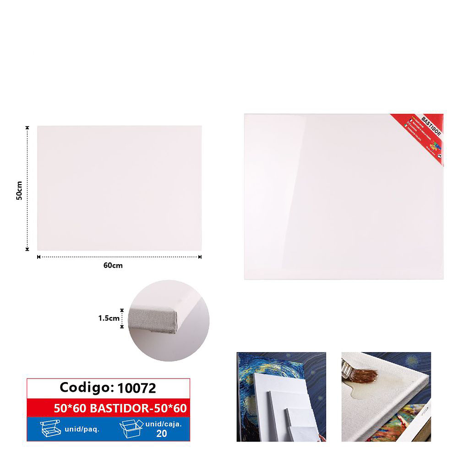 Bastidor Lienzo Pintura 50x60x1,5cm 1