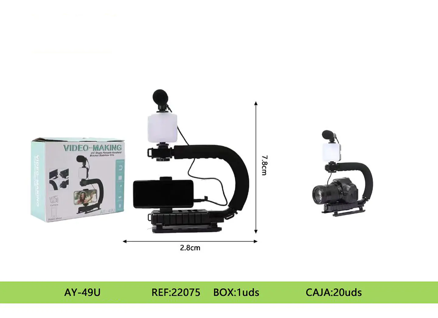 Soporte para Celular Cámara con Luz y Micrófono AY-49U 1