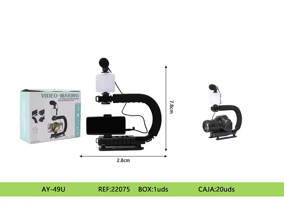 Soporte para Celular Cámara con Luz y Micrófono AY-49U 1
