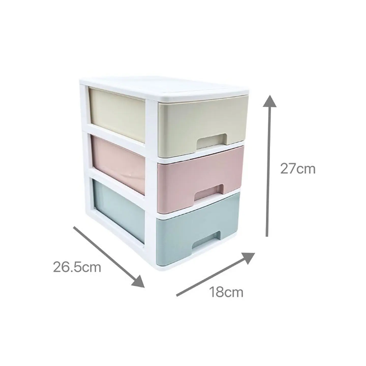 Cajas Plástica Organizador 3 Niveles Color Pastel 25,5x18x27cm 1