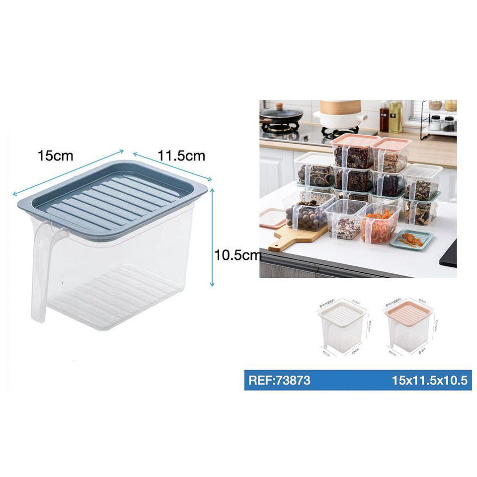 Caja Organizadora Refrigerador Con Asa 15x12x10,5cm Con Tapa 1