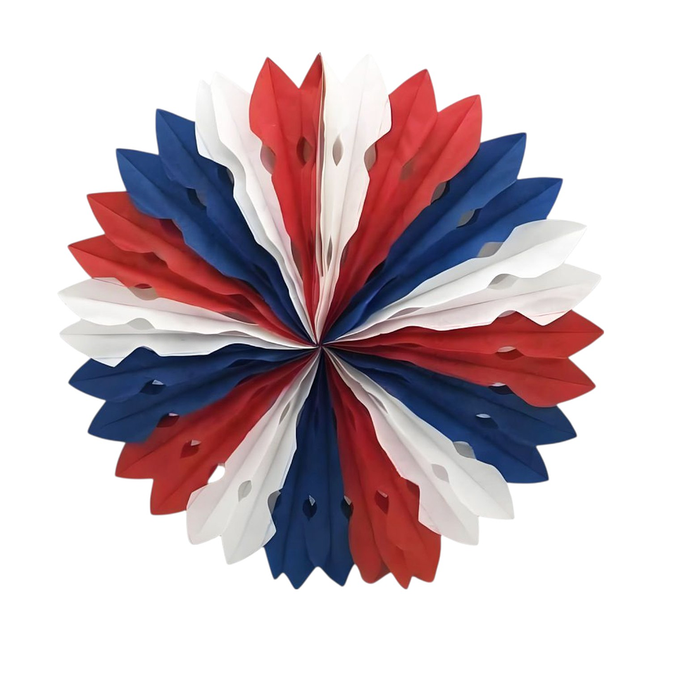 Colgante Dieciochera de Papel Abanico Tricolor 40cm 1