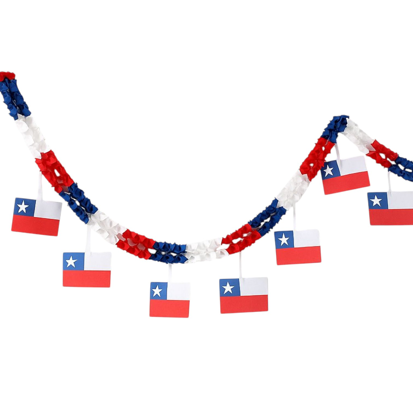 Guirnalda Dieciochera con Bandera Chilena 3mts 1