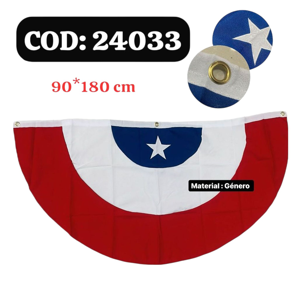 Escarapela Bancera Chilena Tricolor Tela Bistrech 90x180cm 1