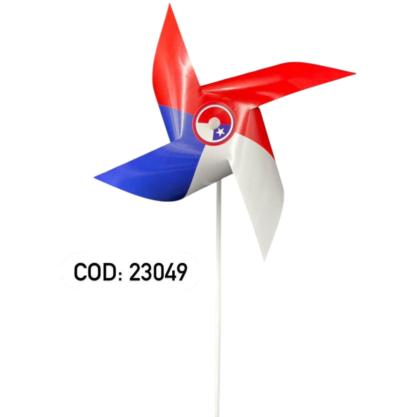 Remolino Tricolor con Estrella Chilena y Varilla Plástica 1