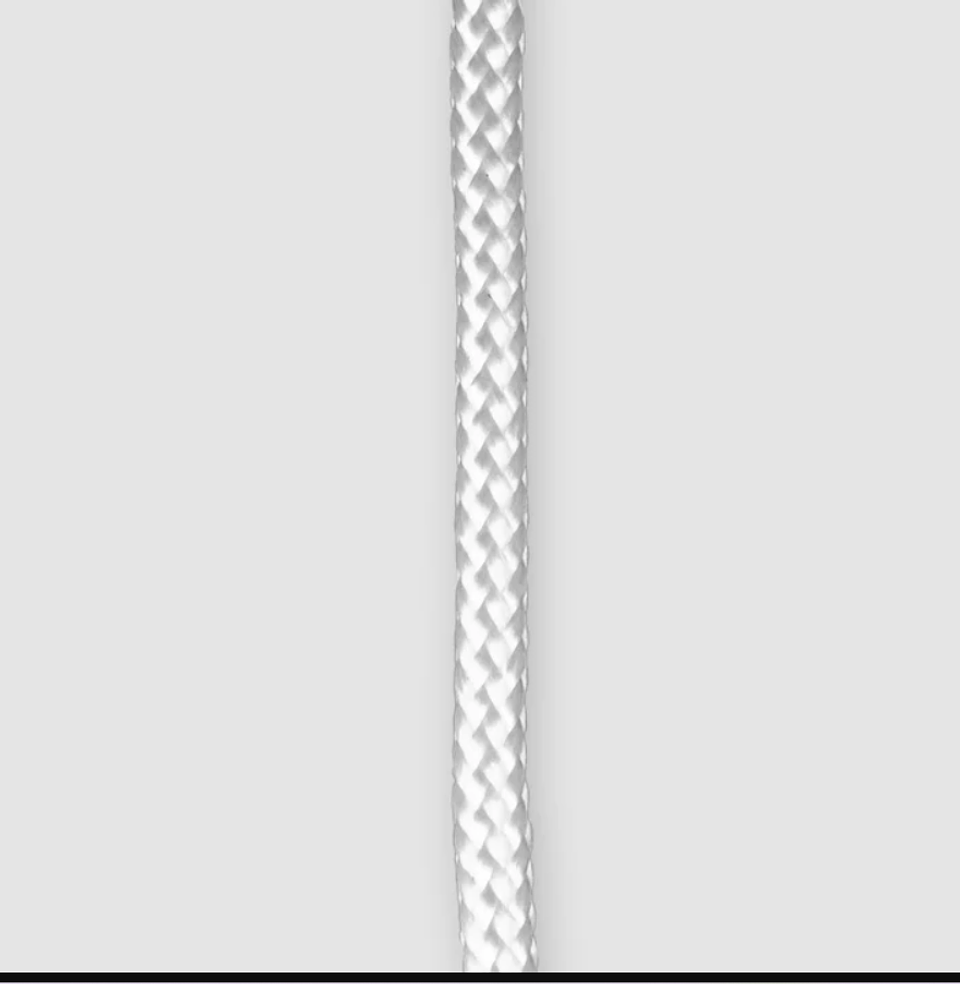 Cuerda o Driza de Polipropileno Trenzado 6mm Blanco Metro para Bandera 1