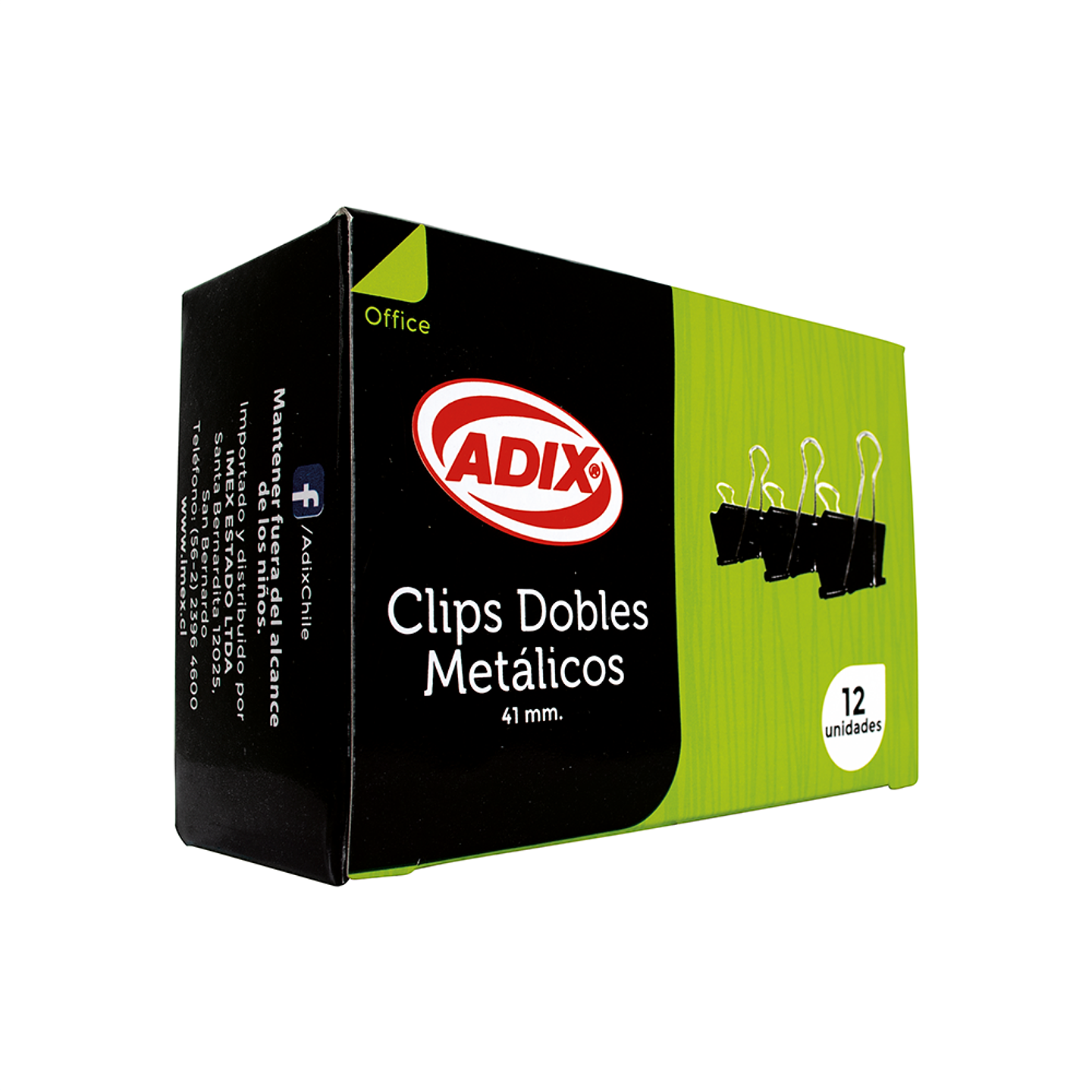 DOBLE CLIP 41MM 12UNI NEGRO (020) ADIX 1