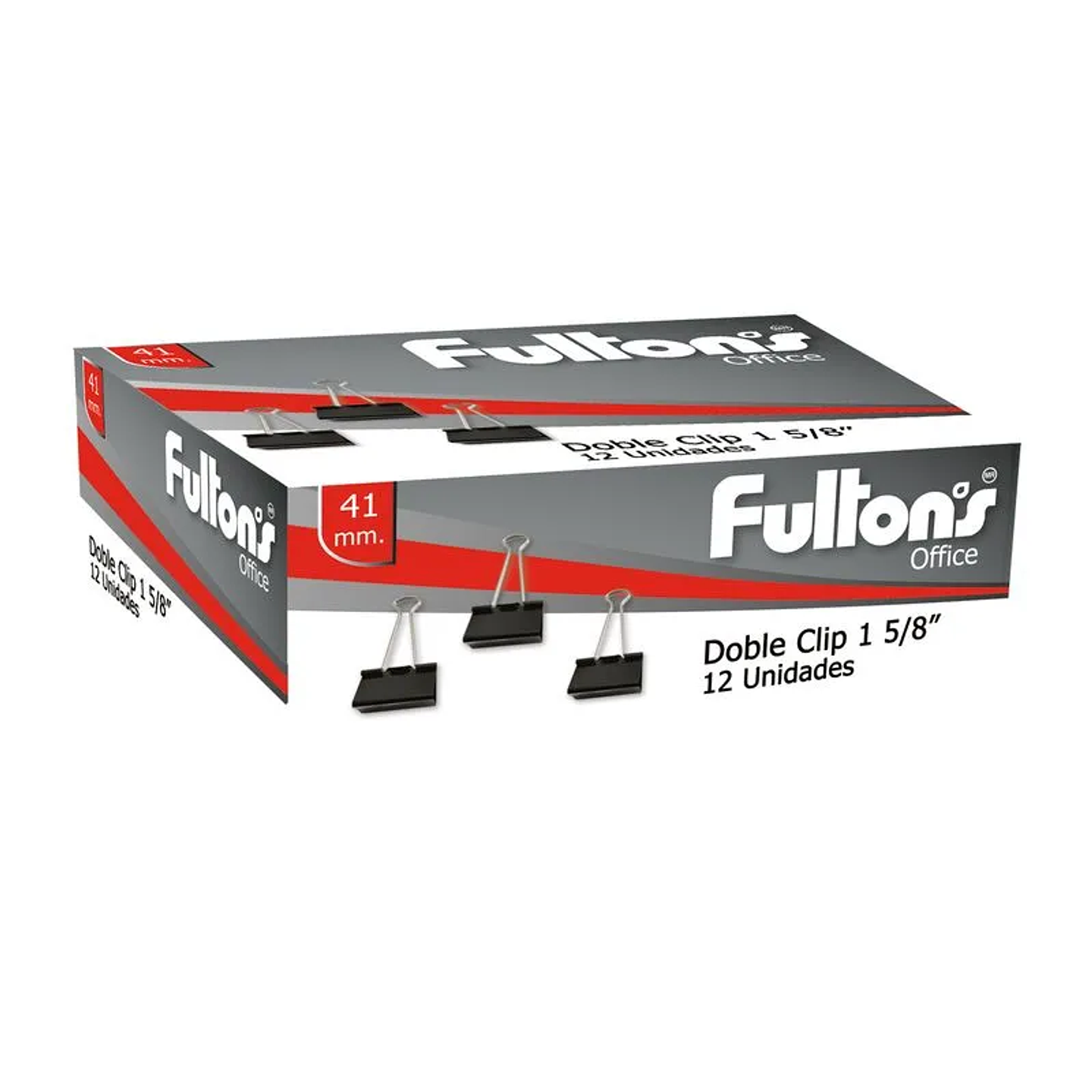 Doble Clip 41mm 12uni Negro Fultons 2