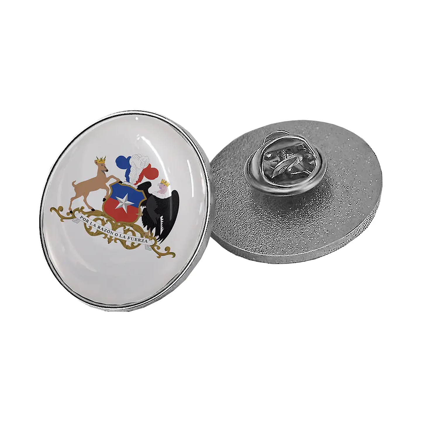 Pin Piocha Broche Redondo Dorado/Plateado 25mm con Domo Incluído 3