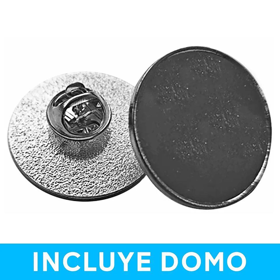 Pin Piocha Broche Redondo Dorado/Plateado 25mm con Domo Incluído 4