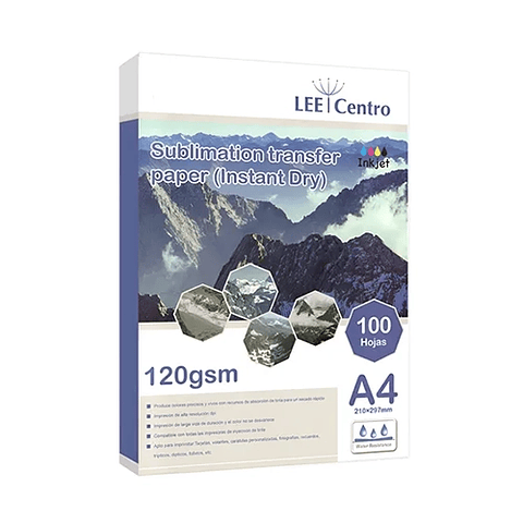 Papel Sublimación Instant Dry A4 120grs 100hjs LeeCentro