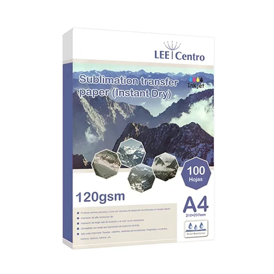 Papel Sublimación Instant Dry A4 120grs 100hjs LeeCentro 1