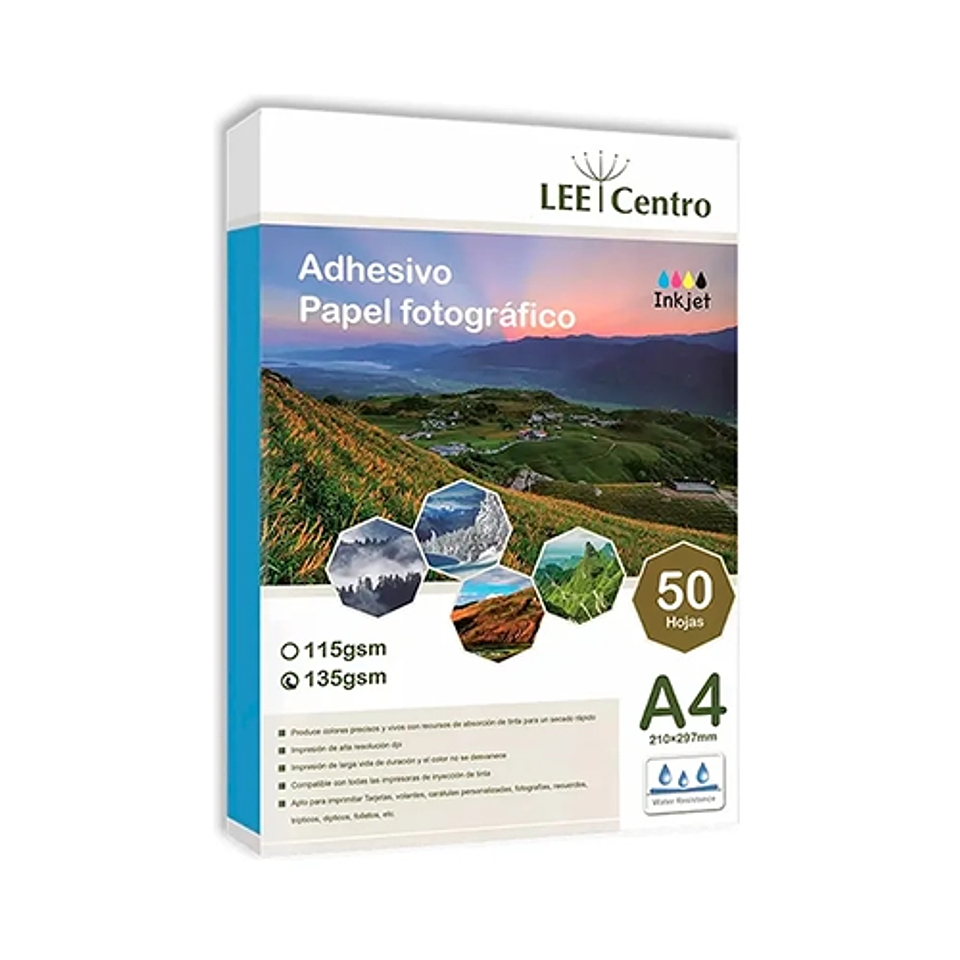 Papel Fotografico Adhesivo A4 135grs 50hjs 1