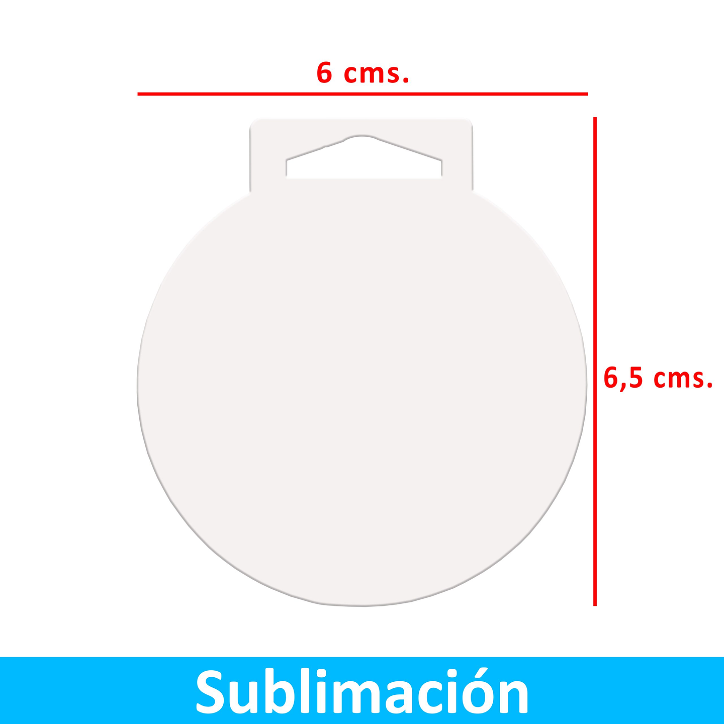 Medalla Acrílico Sublimable Blanco 2